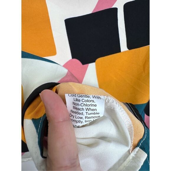 SHEIN Shirt Womens Modern Long Sleeve Multicolor Blouse Size XS - Picture 6 of 7